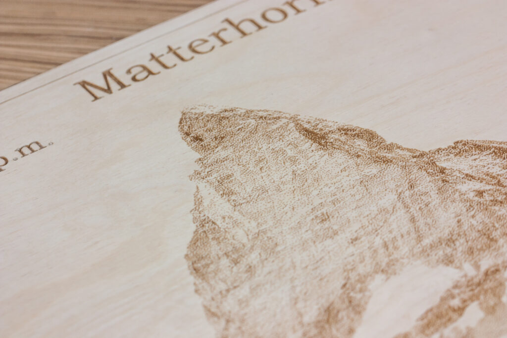 Drewniana Mapa Gór Matternhorndrewniany obraz od drewniane mapy polski producent drewnianych map mapa Matternhorn