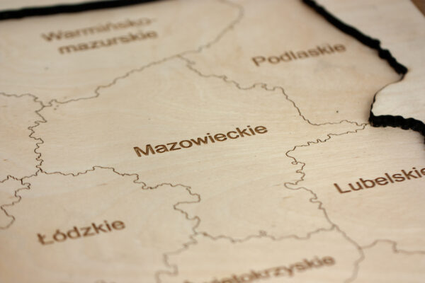 Drewniana Mapa Polski Puzzle drewniana dekoracja polski producent drewnianych map puzzle i map edukacyjnych drewniana mapa mazowieckiego