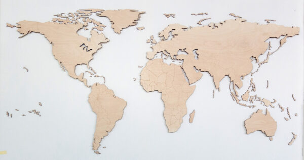 Drewniana Mapa Świata z granicami Drewniana Mapa Świata dekoracja na ścianę drewniane mapy pl polski producent drewnianych map