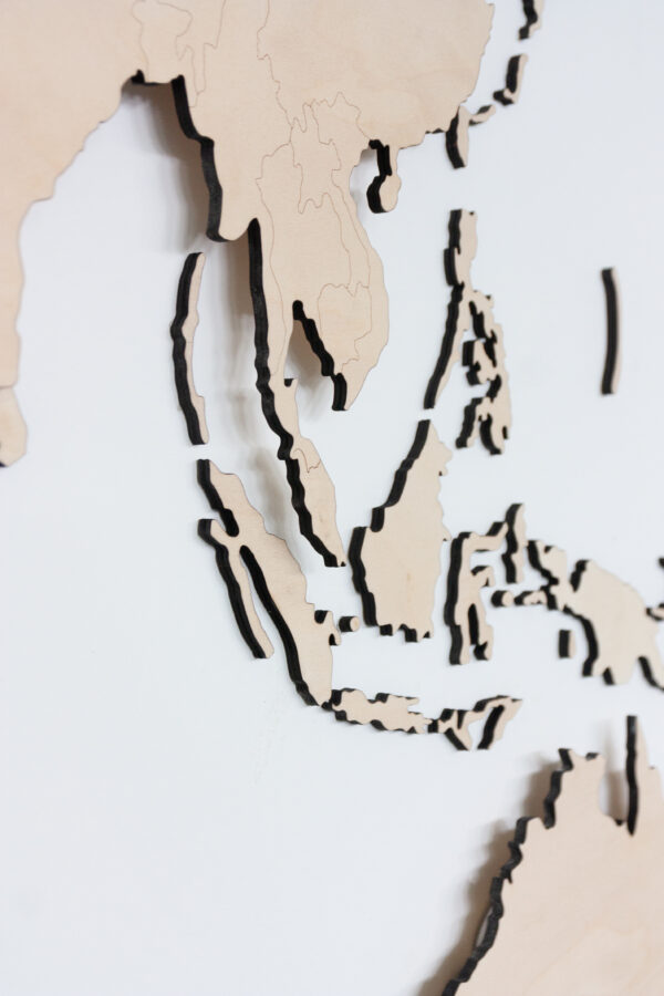 Drewniana Mapa Świata z granicami Drewniana Mapa Świata dekoracja na ścianę drewniane mapy pl polski producent drewnianych map